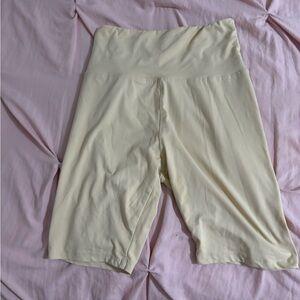 Women's Cream High-Waisted Shorts